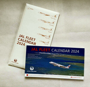 未使用　JAL　日本航空　2024年　令和6年　卓上カレンダー　飛行機　航空　暦　24時間以内発送します