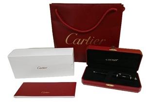 61220 Cartier カルティエ ボールペン ツイスト式 ディアボロ ST180010 箱付き 一部難有り ネーム入り ブラック