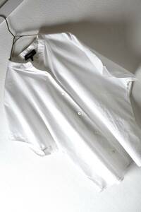 Theory セオリー 近年モデル ざっくりスタンドカラーブラウス 半袖 サイズS 白色