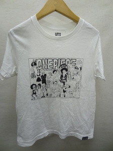 全国送料無料 ユニクロ UNIQLO UT ワンピース ONE PIECE 漫画 ジャンプ 子供服キッズ男＆女の子 綿100%素材 半袖 白色 Tシャツ 130