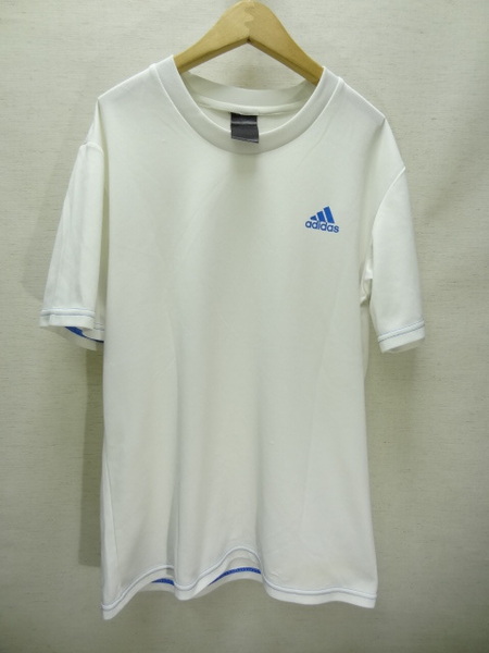 全国送料無料 アディダス adidas メンズ ポリエステル100%素材 サッカーフットサル 等スポーツ 白色 ゲームTシャツ M