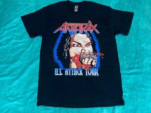 ANTHRAX アンスラックス Tシャツ M バンドT ロックT Fistful of Metal Spreading the Disease Among the Living State of Euphoria