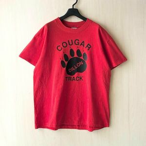 80s 90s古着　USA製 ヴィンテージ　オニータ　ロゴTシャツ　足跡　肉球（I20-097）