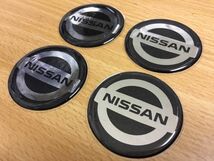 エンブレム 丸 51mm 日産 ニッサン Nissan ブラック 黒 レジン クラシック ロゴ ホイールキャップ 同梱発送可能_画像2