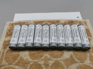 【No.26】【送料一律198円／同梱可】 BAK製18650 実容量2790mah(最大) 10本セット【リチウムイオン】