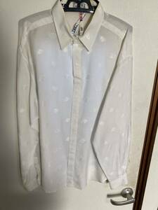  Gianni Versace long sleeve shirt inscription 52 white pattern thing absolute size is XL. largish rank equipped.