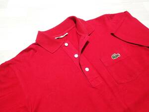 ☆CHEMISE LACOSTE　☆ラコステ　☆鹿の子ポロシャツ　☆半袖ポロシャツ　☆レッド　☆メンズ　☆サイズ3　☆M　 