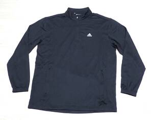 *adidas GOLF * Adidas * одежда для гольфа * половина Zip *YKK застежка-молния *mok шея длинный рукав * черный * мужской *L