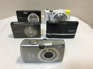 Nikon SONY FUJIFILM CANON CASIO コンパクトデジタルカメラ まとめて 5台セット ジャンク