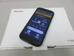 docomo　F-52B　らくらくスマートフォン　ネイビー　バッテリー80％以上　判定〇　#60447