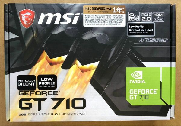 動作確認済 中古 MSI NVIDIA GeForce GT710 2GB LP ファンレス