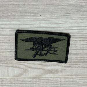 沖縄 米軍 NAVY SEALS 特殊部隊 ワッペン OD 刺繍 おしゃれ (管理番号MN113)