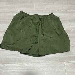 沖縄 米軍実物 USMC MARIEN TRUNKS GENERAL PORPOSE トレーニングパンツ ショートパンツ OD (管理番号VW122)