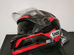 【SHOEI】フルフェイスヘルメットGT-Air 傷あり FULL-FACE HELMET 黒×赤 バイク用ヘルメット ショウエイ 袋 リペアキット 説明書付き