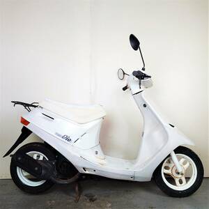 【HONDA DIO AF18】クランキングOK レストアベース 鍵無/書類付 原付 2スト 旧車 希少 初代 白 ホワイト(AF 25 27 28 34 【埼玉/熊谷】P781