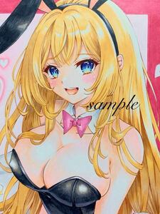  hand-drawn illustrations * original illustration * bunny girl *A5 girl original picture 