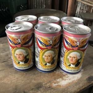 即決6 FALSTAFF 旧ロゴ プルトップ ヴィンテージ ビール 空き缶 バンド付き セット 大統領 ジョージワシントン リバティベル 自由の女神