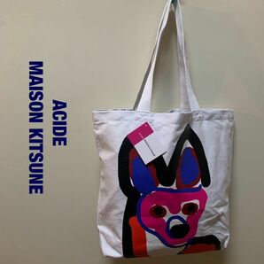 MAISON KITSUNE ACIDE トートバック　ホワイト