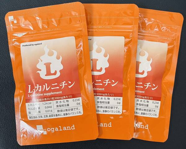 【送料無料】L-カルニチン　約3ヶ月分(1ヶ月分90粒入×3袋)　燃焼系 ダイエット アミノ酸　サプリメント　オーガランド