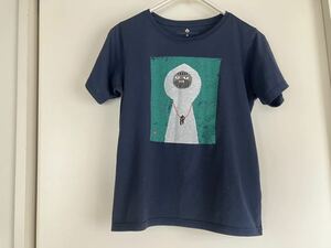 mont-bell レディース　M 半袖 Tシャツ 畦地梅太郎　モンベル 紺　ネイビー　WIC.T Women's 白い山男