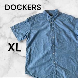 761 DOCKERS Docker's short sleeves shirt oversize XL light blue 
