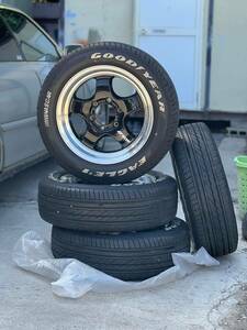 中古ホイールタイヤ 4本 トヨタ ハイエース 200系 215/60R17C 109/107R GOODYEAR/NASCAR EAGALE X1618 サマータイヤ ナスカー 日本製