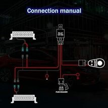 Safego 汎用フォグランプ配線 作業灯配線キット 汎用スイッチ付き リレーハーネス フォグランプリレー LEDグリル取付用配線_画像6