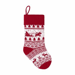 【C10445】未使用 クリスマス 靴下 サンタ (赤) ソックス 壁飾り 壁掛け 壁かけ 玄関 飾り 装飾 雑貨 トナカイ 雪の結晶