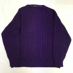 G-090 Aquascutum 3L トップス 美品 レディース 紫 ニット セーター 長袖 大きいサイズ カシミヤ[中古品]