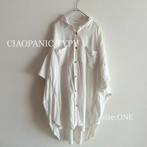 CIAOPANIC TYPY チャオパニックティピー ドルマンスリーブシャツ リネンレーヨンシャツ レディースビックシルエット