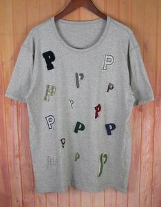 ST10719 Papas パパス Tシャツ グレー系 50 L 美品（クリックポスト可）