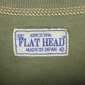 ST10371 THE FLAT HEAD フラットヘッド Tシャツ 42 未使用 オリーブ系（クリックポスト可）の画像3