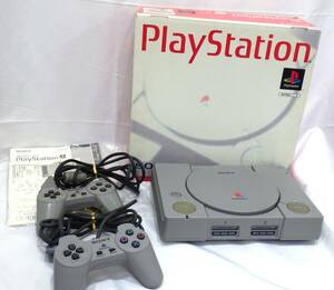 [#10489] PS PlayStation PlayStation body ( body / controller ) SCPH-5500 box attaching Sony SONY first generation cable less 