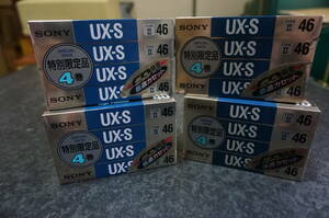 NEW SONY CASSETTE TAPE UX-S 46 4PACK × 4SET 16本 ソニーカセットテープ HIGH TYPE-II 貴重新品未開封未使用品 4本セット４パック