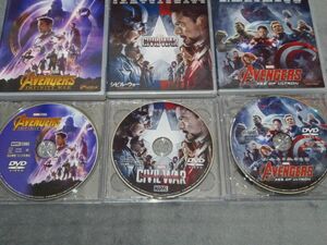 DVD 3作ディスクのみ アベンジャーズ インフィニティウォー エイジオブウルトロン シビルウォー キャプテンアメリカ pko出品