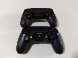 PS4 互換品コントローラー ワイヤレスコントローラー 2個セット ブラック ブルー