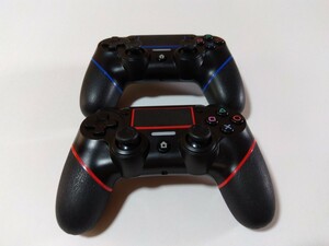 PS4 互換品コントローラー ワイヤレスコントローラー 2個セット ブラック ブルー レッド