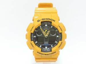 CASIO カシオ G-SHOCK ジーショック GA-100A クォーツ腕時計/アナデジ/リストウォッチ/イエロー×ブラック/コレクション/06KO050606-6