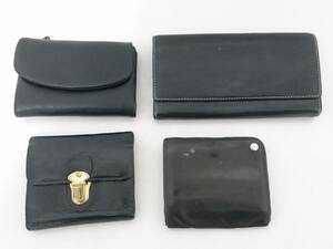 [ beautiful goods contains ] leather worker LEATHER FACTORY other original leather purse 4 point set /L.E.D.BITES/Folna/ long wallet / compact wallet / black /LYX32-6