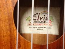 【美品】Elvis エルビス K100S UKULELE ウクレレ/撥弦楽器/約53×17×6.5cm/ハワイアンコア/ソプラノ/演奏/ケース・クロス付/06KO051301-10_画像6