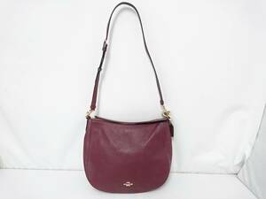 【美品】直営店購入品 COACH コーチ 本革レザー 2WAYショルダーバッグ/ハンドバッグ/肩掛け/斜め掛け/クロスボディ/ボルドー/01YZ051902-8