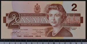 外国紙幣 カナダ 1986年 未使用 2ドル