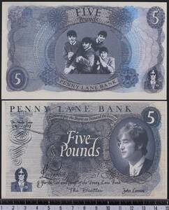 ファンタジー紙幣 ビートルズ 1967年 未使用 5ポンド
