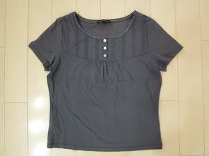 □LAURA ASHLEY ローラアシュレイ カットソー（L）紺