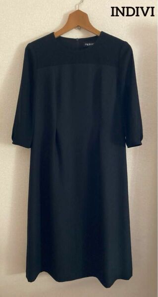 INDIVIインディヴィ　東京ソワール　ワンピース　礼服　冠婚葬祭　フォーマル ブラック 黒