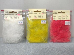 PETITJEAN CDC-Tying material White/Light Yellow/Red Fluo 3 point set wool hook / fly material / fly material tube T32