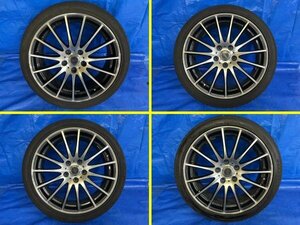 社外タイヤホイール4本セット クロススピード 18x7.5j pcd114.3 H5 +55 225/40R18 タイヤ山7～6分2本　2本溝無し 2021年 440225 コンテナ