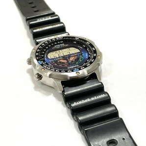 ☆希少 電池交換済み CASIO SKY WALKER カシオ スカイウォーカー SKY-1100 シルバー × ブラック デジタル ヴィンテージ 腕時計の画像6