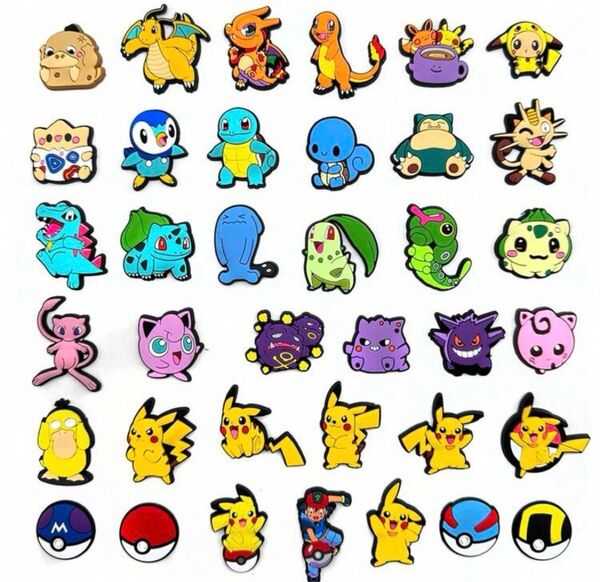 クロックス サンダル ジビッツ 飾り ポケモン ピカチュウ ゼニガメ ヒトカゲ 5個