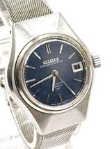 【稼働〇】CITIZEN　シチズン　COSMOSTAR V2　自動巻き　AT　オートマティック　腕時計　レディース　青文字盤　ケース：2.4_画像5